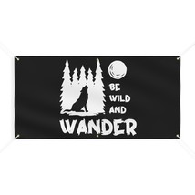 Personalized Vinyl Banner - Matte Black and White Wolf Howling at the Mo... - £41.21 GBP+