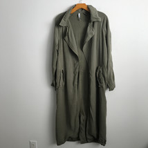 Rachel Pally XS Coat Green Duster Long Sleeve Open Front Jacket Pockets Casual - £33.00 GBP