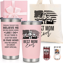 Mothers Day Gifts Set - Best Mom Ever Trump 20 Oz Tumbler &amp; Tote Bag, Funny Moth - £29.46 GBP