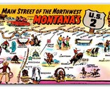 Map View Large Letter Greetings From Montana MT UNP Chrome Postcard S8 - $3.91