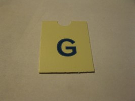 1967 4CYTE Board Game Piece: Blue Letter Tab - G - $1.00