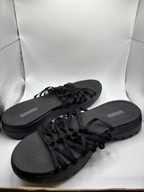 Skechers Goga Mat Knotted Strappy Slide Slip On Sandal Women&#39;s 7 Black - $710.87 MXN
