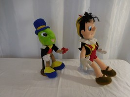 Disney Mattel Pinocchio and Jiminy Cricket Doll Plush 18&quot; 1992 Stuffed V... - $30.71