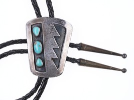40&#39;s-50&#39;s Navajo Silver overlay style bolo tie with turquoise - £233.16 GBP