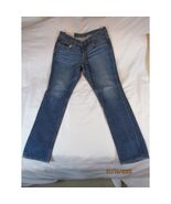Hollister Mens Jeans W32 L32 Blue Wash Button Fly Denim Straight Leg - $16.28