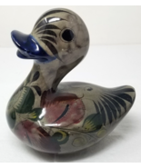 Tonala Mexican Pottery Duck Bird Hand Painted Nature Floral Patterns Ear... - £14.48 GBP