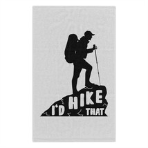 Personalized Black Silhouette Hiking Rally Towel - &quot;I&#39;d Hike That&quot; - Soft and Ab - £13.99 GBP
