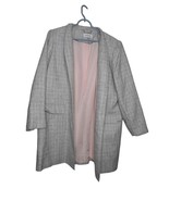 NWOT Calvin Klein Open Front Topper Jacket Size 16W Long Blazer Grey Che... - $674.26 MXN