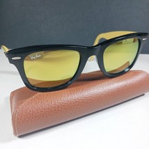 Ray Ban RB2140 1173/93 Wayfarer Gold Mirror Handmade Sunglasses w/Case I... - £93.96 GBP