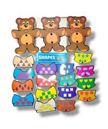 Vintage Montessori Baby Learning Game Bear Dressing Shapes Motor Skills C22 - $11.99