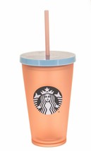 Starbucks 2019 Summer Matte Orange Floral Lid Print 16oz Cold Cup Tumble... - $32.57