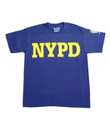 NYPD Kids Short Sleeve Screen Print T-Shirt Navy Sleeve badge Youth Tee - £16.01 GBP