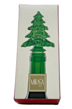 Mikasa Christmas Tree Bottle Stopper Green Crystal Holiday Time T8228900... - $14.60
