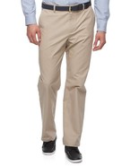 Mens Dress Pants Croft &amp; Barrow Khaki Classic Easy Care Stretch Flat Fro... - $26.73