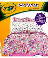 TICKLE ME PINK BY CRAYOLA TWIN COMFORTER SHEETS SHAM BEDSKRT 6PC BEDDING... - £71.64 GBP