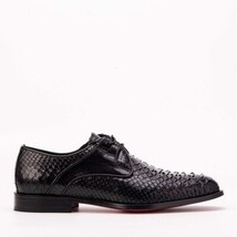 The Valmont Black Snake Leather Derby Men Shoe image 4