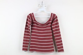 Vtg Y2K Hollister Womens Large Slim Babydoll Striped Ribbed Long Sleeve ... - $59.35