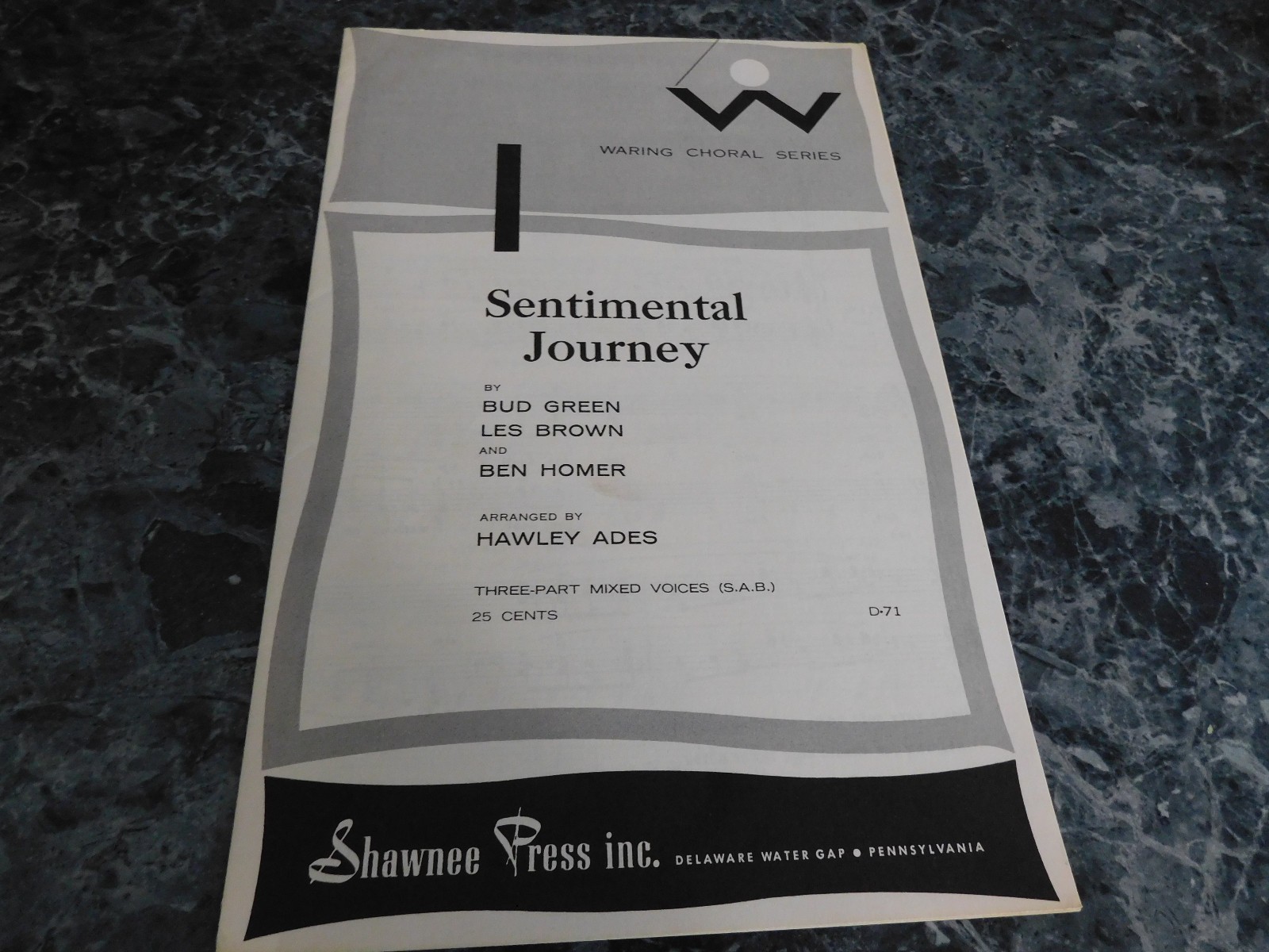 Sentimental Journey by Hawley Ades SAB - $2.99