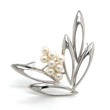 Mikimoto Estate Akoya Pearl Brooch Pin Sterling Silver 4.5 mm M270 - £276.18 GBP