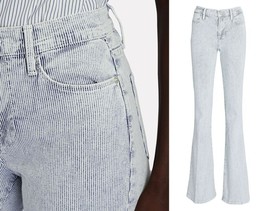 $260 FRAME Womens Le High Solar Striped Faded Jeans Flare Jeans 29 - £77.68 GBP