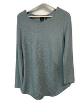 Rafaella Sweater Tunic Top Blue Knit Round Neck Long Sleeve L - £18.53 GBP