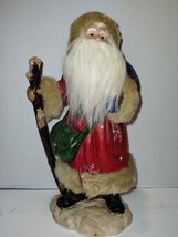 Vintage 1990s  Santa Figure with Faux Fur Trim Standing 12&quot; - £11.04 GBP