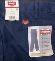 Wrangler Workwear Men’s 42x32 Relaxed Fit Work Dark Blue Pants Tool Pockets - £22.89 GBP