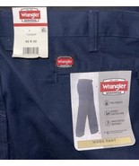 Wrangler Workwear Men’s 42x32 Relaxed Fit Work Dark Blue Pants Tool Pockets - £23.23 GBP