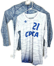 Womens Volleyball Shirt Large Medium CPCA 21 &amp; 1/4 Zip Blue - £12.76 GBP
