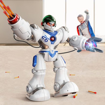 Large RC Robot Toys for Kids Soft Darts Shooting Remote Control Robot w/ Gripper - £125.81 GBP