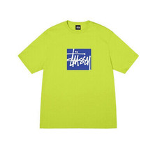 Stüssy Men&#39;s 100% Cotton Stock Box Keylime Tee Screenprinted Logo T-Shirt -XL - £31.31 GBP