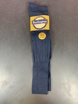 Vintage Burlington Navy Socks Nylon Over the Calf Mens 6-12.5 New Green ... - $16.82