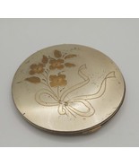 BEAUTY Vintage Ritz Goldtone Make-Up Vanity Powder Compact Floral With R... - $10.89