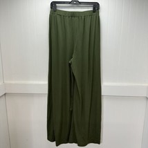 Cider Pants Womens Large Palazzo Wide Leg Green Ribbed Flowy Stretchy Bo... - $24.99