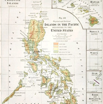 1916 Map Pacific Islands United States Hawaii Territory Physical Politic... - $29.99