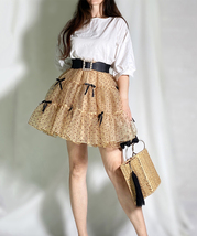 CHAMPAGNE Polka Dot Tulle Skirt Romantic Layered Dotted Tulle Skirt Plus Size image 10