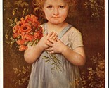 Redhead Child with Flowers Mutters Liebling D. Hock Artist Signed DB Pos... - $6.88