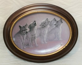 Bradford Exchange Plate The Wild Bunch Wolf Pups Soul Music Lee Cable Wood Frame - £32.47 GBP