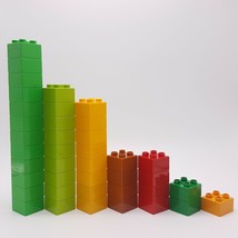 40 Lego Duplo 2 x 2 Bricks 3437 Blocks Building Red Green Yellow Lime Assorted - £5.51 GBP