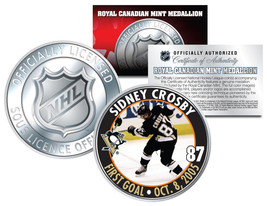2005-06 SIDNEY CROSBY Royal Canadian Mint Medallion NHL FIRST GOAL Rooki... - £6.81 GBP