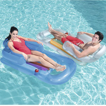 Summer Inflatable Folding Floating Row Chair With Armrests Floating Bed Swimming - £43.08 GBP+