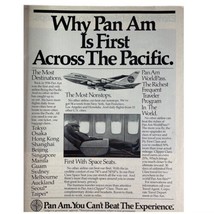 Pan Am Vintage 80s Print Ad 1983 America Flight Plane Travel Airline - £14.92 GBP