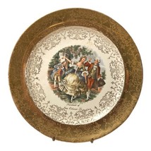 Vintage Sabin 22k Crest of Gold Collectors Plate Courting Couple New Orleans 9” - £22.04 GBP