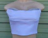 ZARA WHITE SHIMMERY CROP TOP Bling Sweetheart Neck 4661/034 SIZE XS/S NWT - $40.40