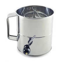 Norpro Polished 8-Cup Stainless Steel Hand Crank Sifter, 64 ounces, As S... - $55.99