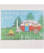 RV Kitchen Happy Camper Kay Dee Towels Camping Rules Sign Salt Pepper Sh... - €29,70 EUR