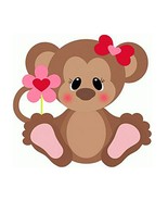 Flower Monkey Girl Metal Cutting Dies Lovely Animal Stencil Scrapbook Ca... - $273.97 MXN