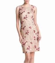 New Calvin Klein Beige Embellished Floral Sheath Dress Size 14 $199 - £102.61 GBP