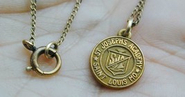 Vintage GF St. Joseph&#39;s Academy Medal On Chain Saint Louis MO - £23.72 GBP