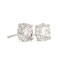 Round Diamond Stud Earrings 14K White Gold 4-Prong Martini, 3.02 CTW - £11,712.00 GBP